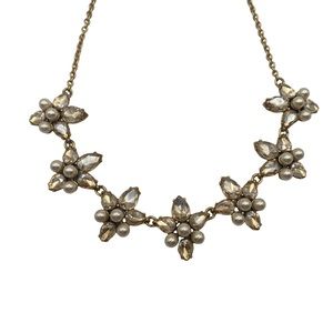 J. Crew Crystal Flower Necklace